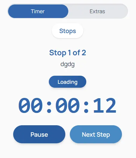 Real-time execution timer used by moving crews during active jobs